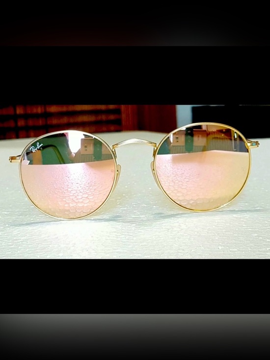 Ray-Ban Accessories - Ray-Ban Round Metal Sunglasses in Gold with Pink Gradient Lenses